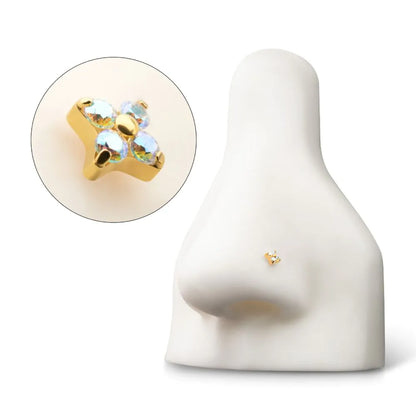 24Kt Gold PVD Titanium Threadless Low Profile Mini Quadra Top