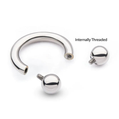 16g - 8g Titanium Internally Threaded Basic Circular Barbells