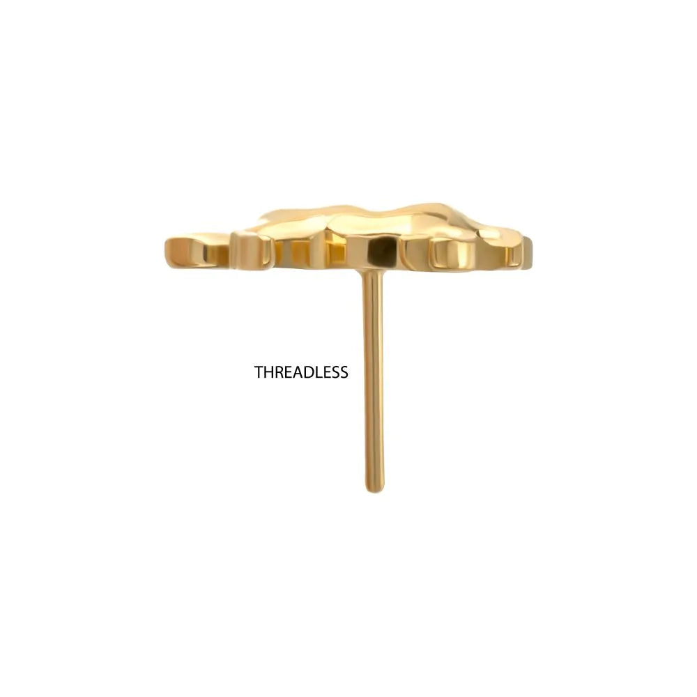 24Kt Gold PVD Titanium Threadless Horse Top