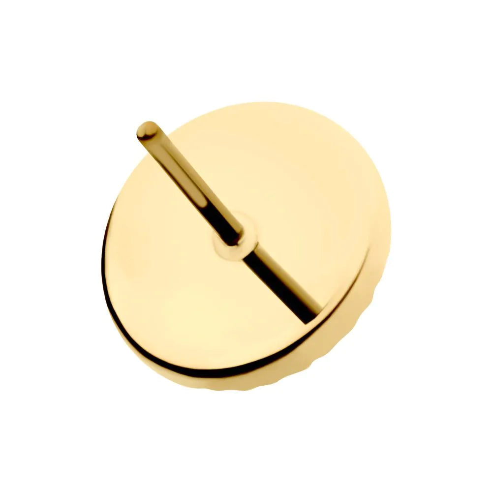 24Kt Gold PVD Titanium Threadless Corrugated Round Top