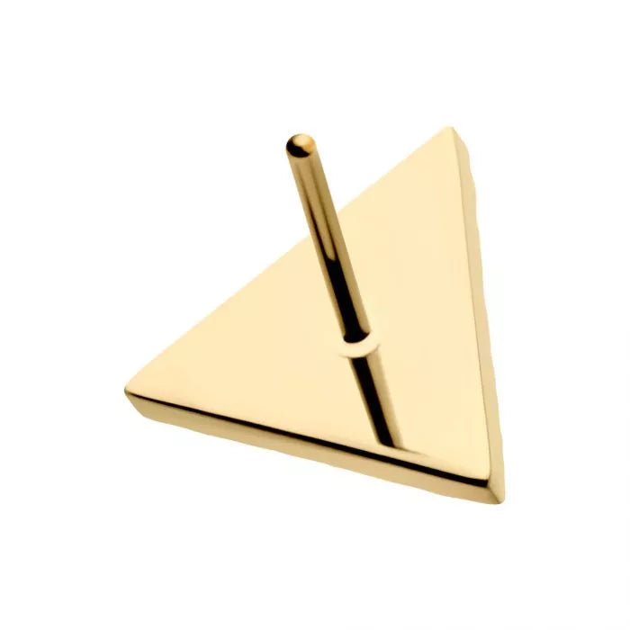 24Kt Gold PVD Titanium Threadless Corrugated Triangle Top