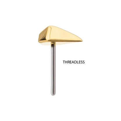 24KT Gold PVD Titanium Threadless 3D Diamond Shape Top