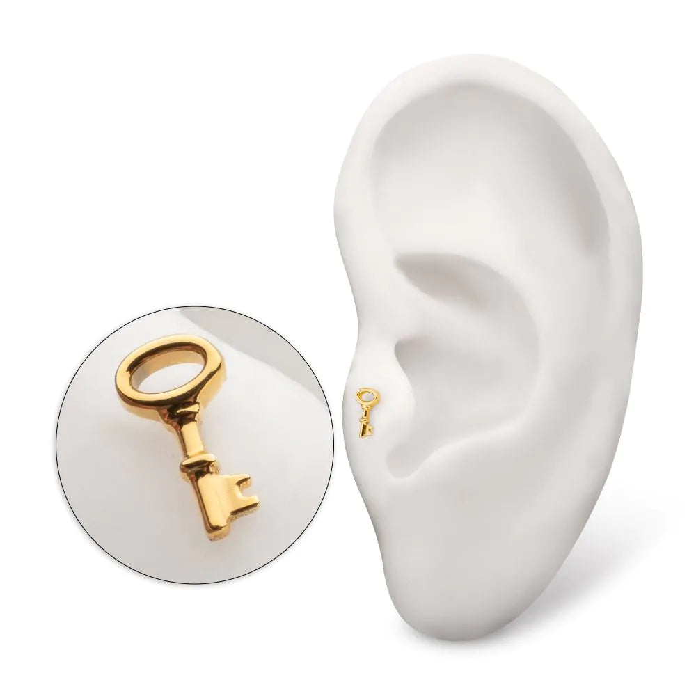 24Kt Gold PVD Titanium Threadless Key Top