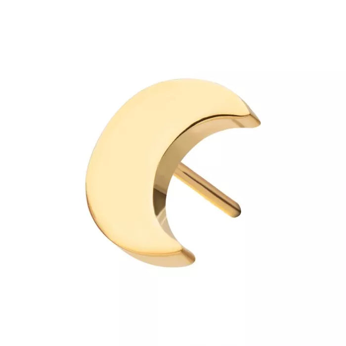 24Kt Gold PVD Titanium Threadless Crescent Moon Top