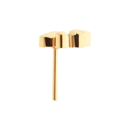 24KT Gold PVD Titanium Threadless with Paw Top