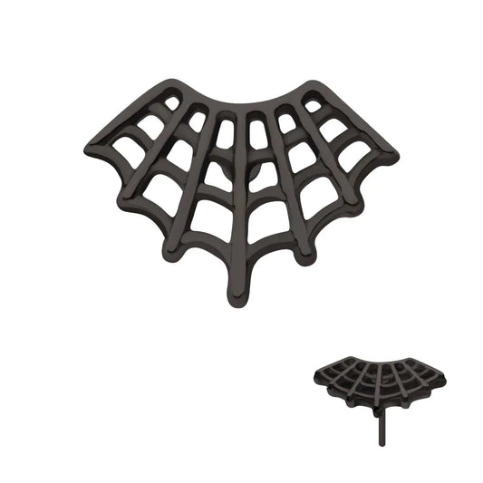 Black PVD Titanium Threadless Fan Shape Spiderweb Top