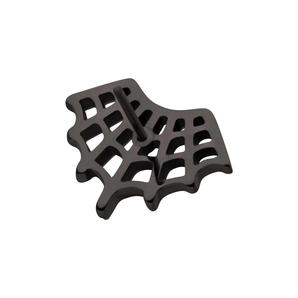 Black PVD Titanium Threadless Fan Shape Spiderweb Top