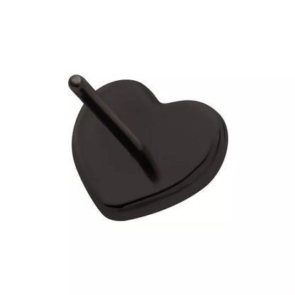 Black PVD Titanium Threadless Puffed Heart Top