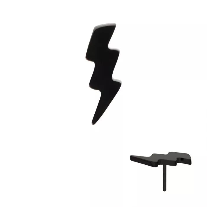 Black PVD Titanium Threadless Lightning Bolt Top