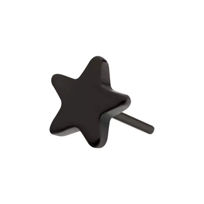 Black PVD Titanium Threadless Star Top