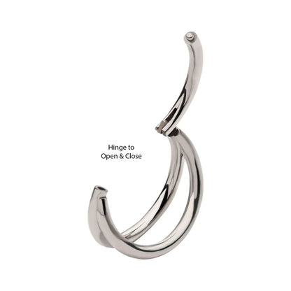 Titanium Double Hoop Side Facing Hinged Segment Clicker