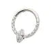 Titanium with 1mm CNC Set Full Clear CZ & Big Marquise CZ Front Facing Hinged Segment Clicker