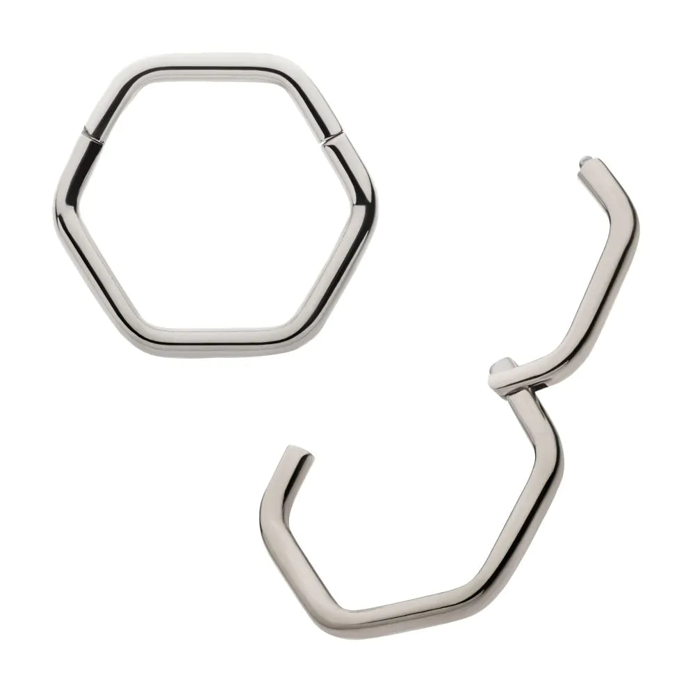 Hexagon Shape Titanium Front Facing Hinged Segment Clicker