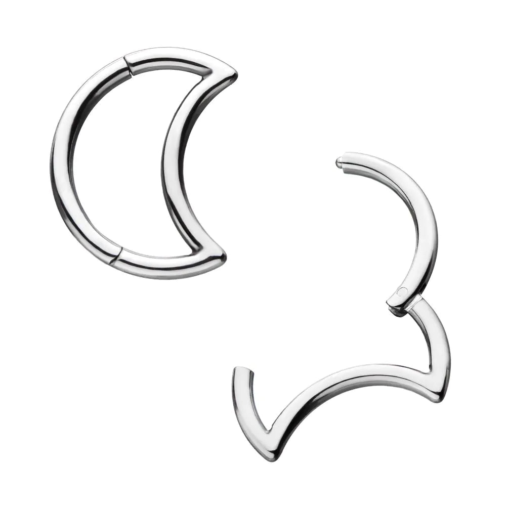 Titanium Crescent Moon Hinged Segment Clicker