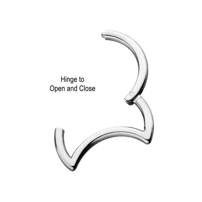 Titanium Crescent Moon Hinged Segment Clicker