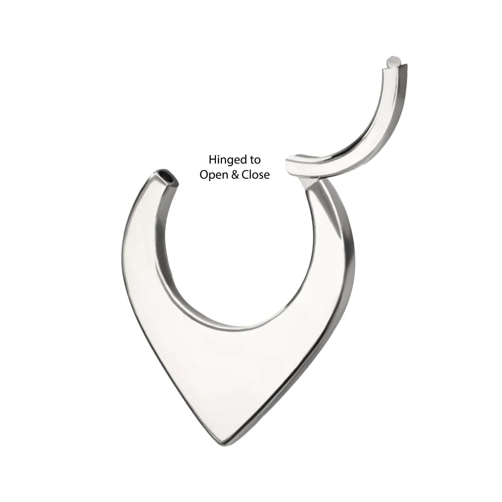 Titanium Teardrop Flat Hoop Front Facing Hinged Segment Clicker