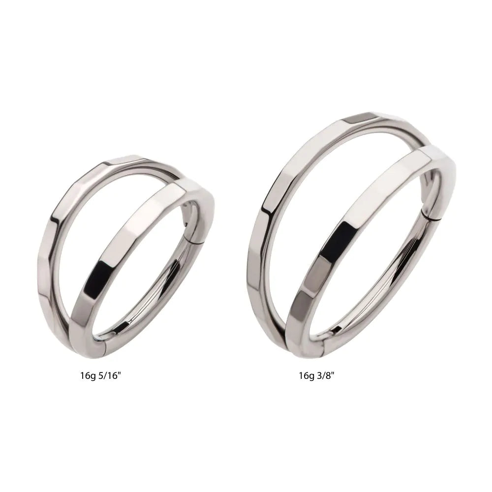 Titanium Corrugated Double Hoop Side Facing Hinged Segment Clicker