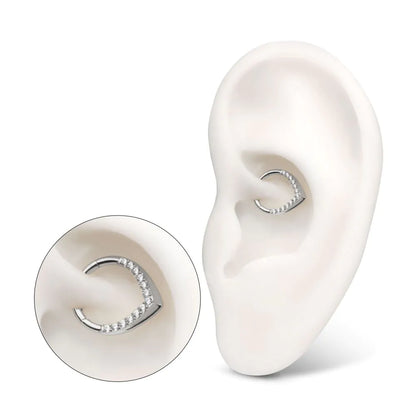 Titanium Pave Gem V-Shape Front Facing Hinged Segment Clicker