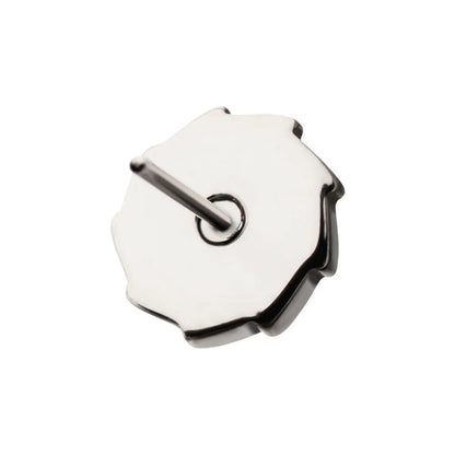 Titanium Threadless Vortex Spiral Top with Bezel Set Gem