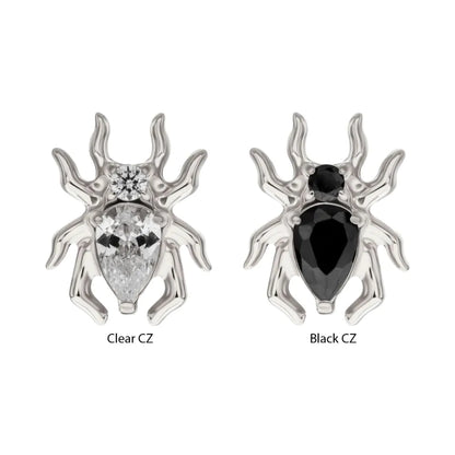 Titanium Threadless Spider Top with Teardrop & Round Gem