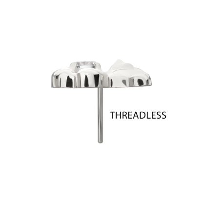 Titanium Threadless Prong Set Gem Teddy Bear Top