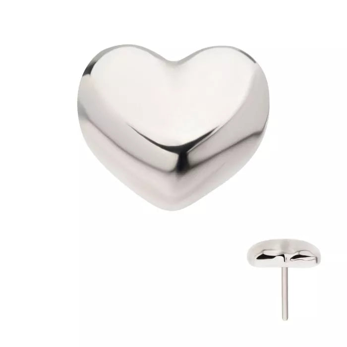 Titanium Threadless Puffed Heart Top – Elite Body Piercing