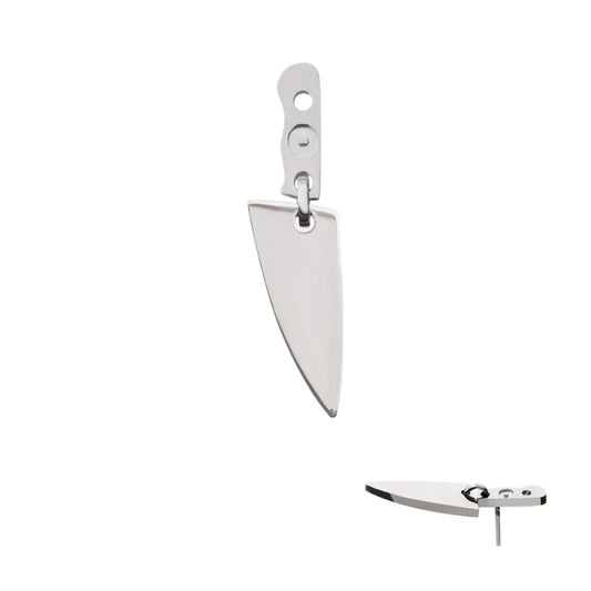 Titanium Threadless Knife Top with Bottom Blade Dangle