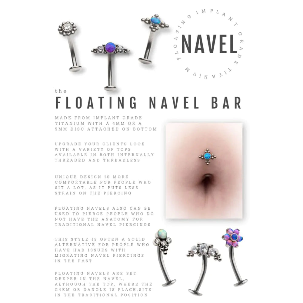 Titanium Threadless Floating Navel Bar