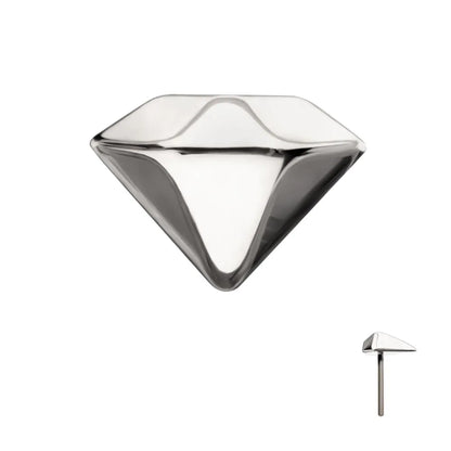 Titanium Threadless 3D Diamond Shape Top