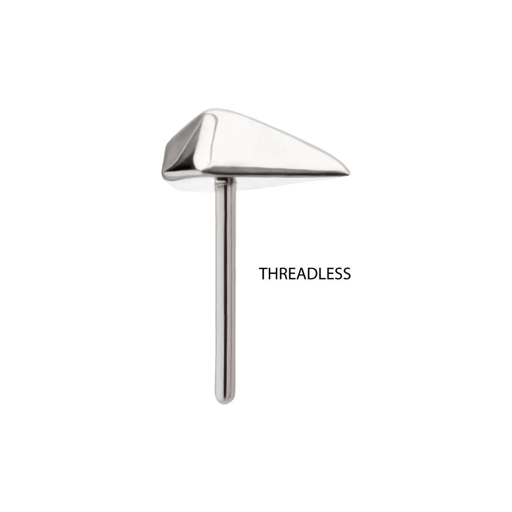 Titanium Threadless 3D Diamond Shape Top