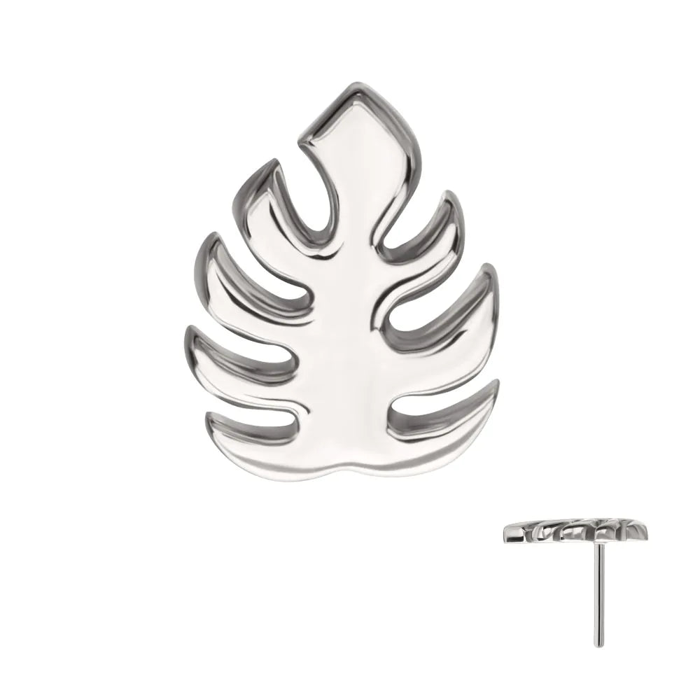 Titanium Threadless Monstera Leaf Top