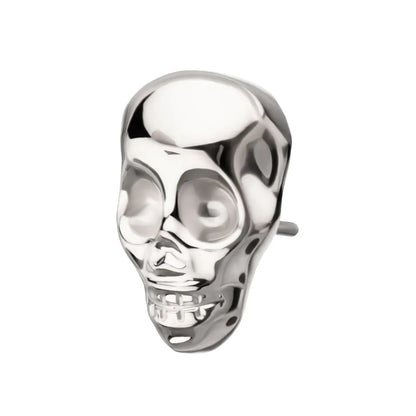 Titanium Threadless 3D Skull Head Top