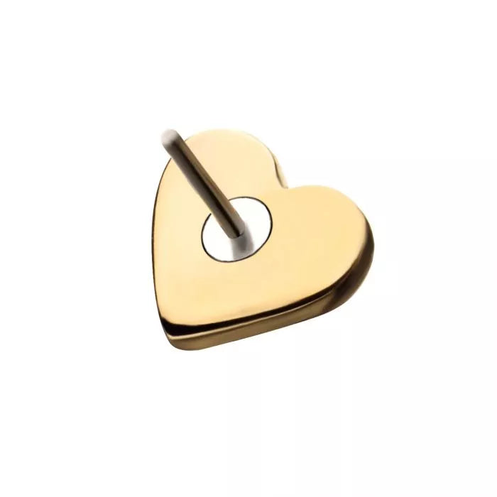 14Kt Gold Threadless Heart Top