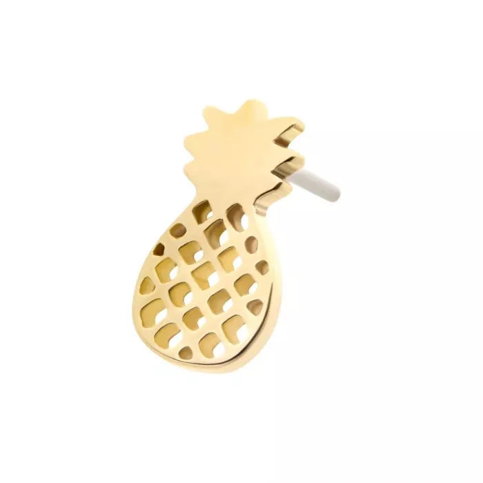 14Kt Yellow Gold Threadless Pineapple Top